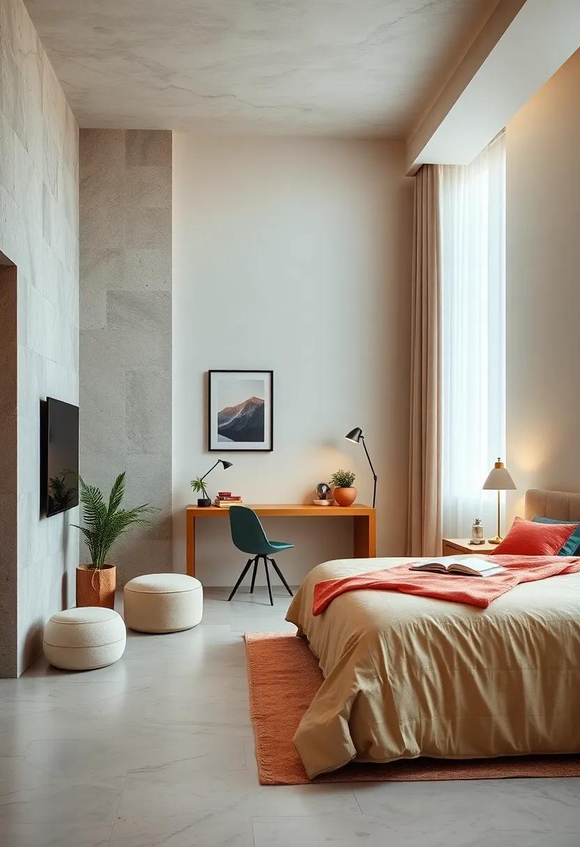 Create a⁢ Functional Workspace: Designate a small space‍ in your ⁣bedroom for ⁢a desk or workspace to balance​ productivity ​with⁢ comfort