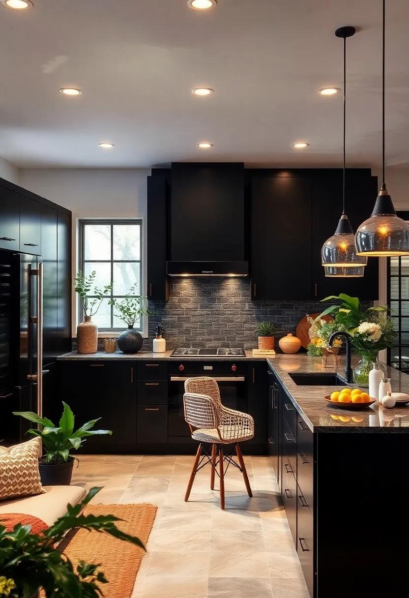 Incorporate Natural Elements: ⁢Bring in plants or greenery to add color and life to the sleekness of black cabinetry,creating a balanced​ aesthetic