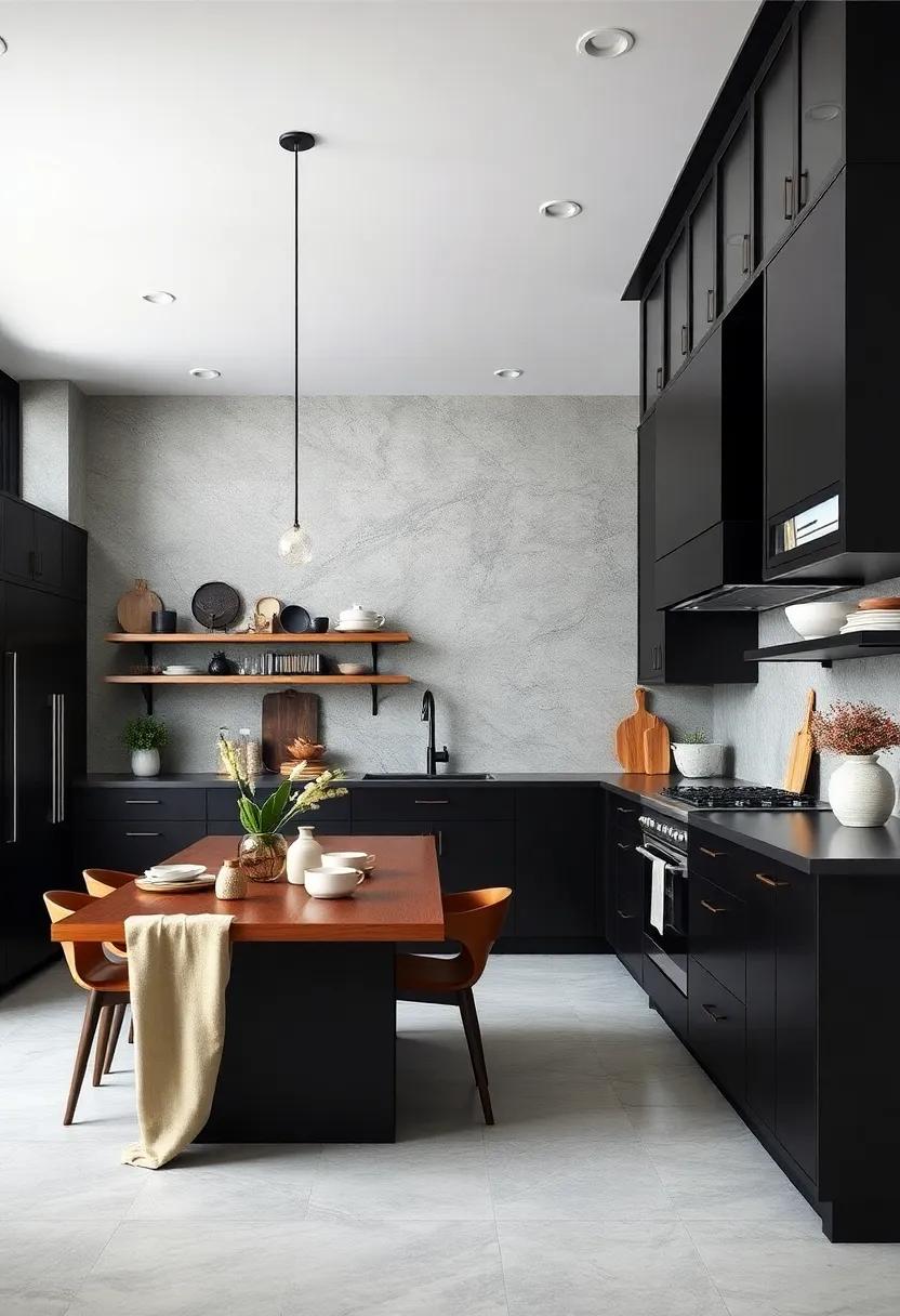 Layer Textures: Incorporate varied​ textures, like matte ‌finishes,‍ glossy ‍surfaces, and soft⁤ fabrics, to create depth in a black ⁤kitchen