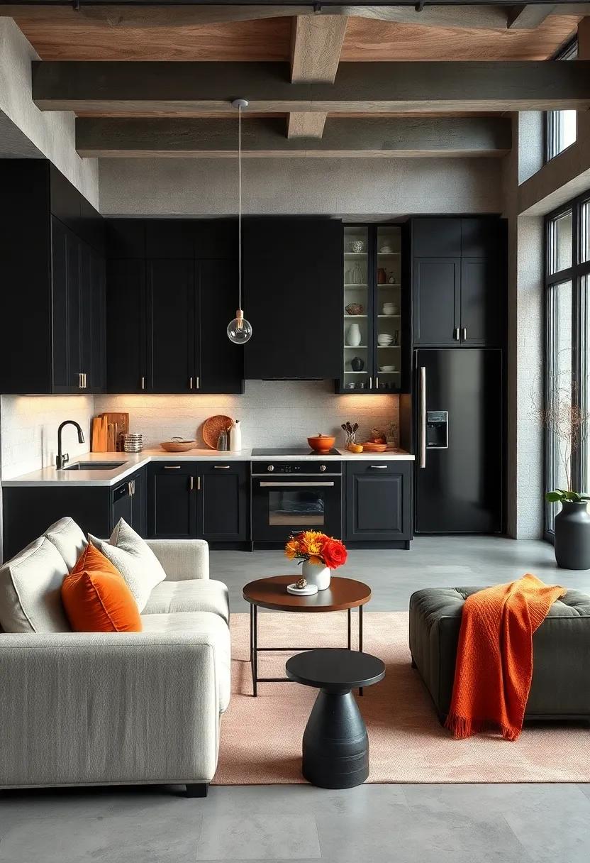 Use Open Concept Design: if possible, opt for an⁢ open⁢ concept layout where ⁤black cabinets define your kitchen while‍ seamlessly integrating⁢ with the living space