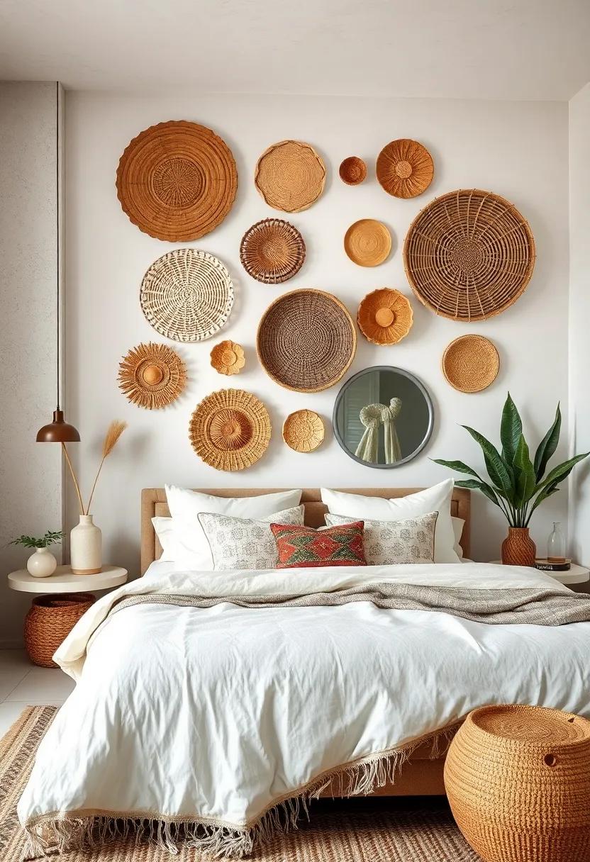 Woven Baskets:‌ Use woven baskets ‌as wall art to infuse a rustic vibe and create a three-dimensional aspect to your ‌layered decor