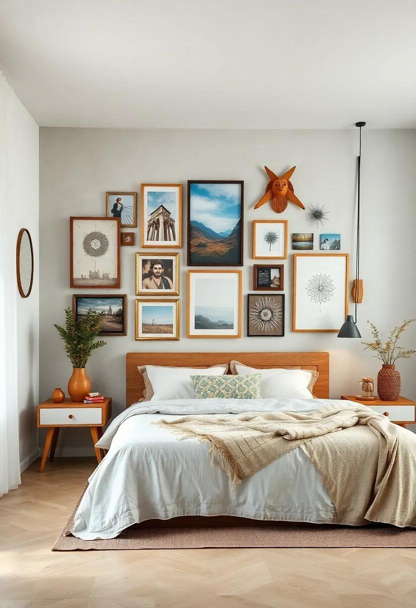gallery ‍Wall: Curate a gallery wall with ​a mix ⁣of photos, art ​prints, and⁢ personal mementos that ‍reflect your journey and personality