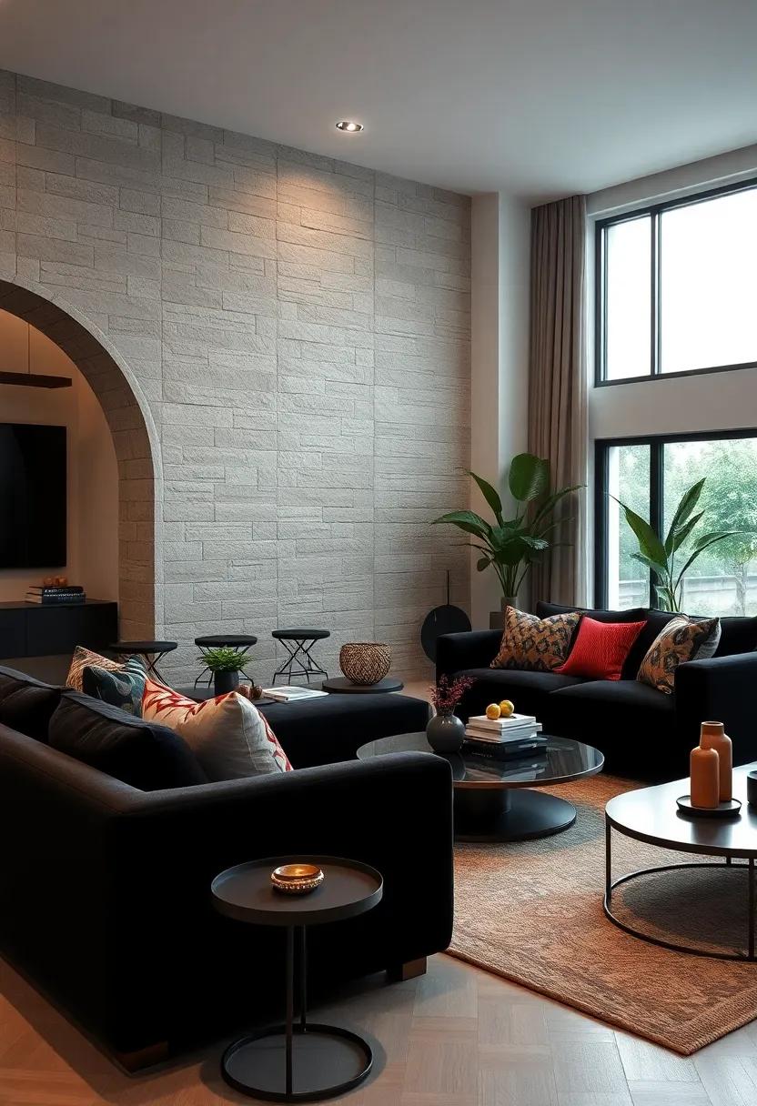 Striking⁢ Black⁤ Velvet ‌Sofa: Transform your living room with a sumptuous black‍ velvet​ sofa ⁢that ⁢brings a ‍touch‍ of​ luxury and‍ comfort