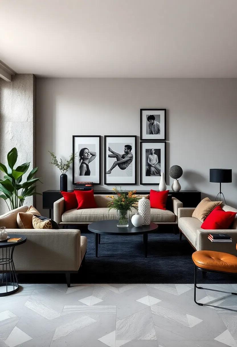 Black⁢ and White ‍Photography: Feature black and white photography in sleek⁣ black frames, creating ​a timeless gallery wall that ⁢tells a ⁤story