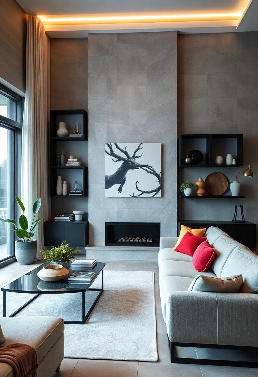 Black Geometric Wall shelves: Use‍ black ⁢geometric ⁢wall ‍shelves ‍to display decorative items creatively, adding dimension ⁣to your⁤ walls