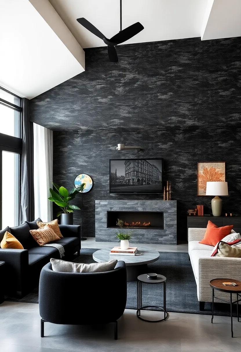 Black⁤ Textured Wallpaper: ‌Explore black textured wallpaper ​as a ​dramatic statement that enhances ‌visual interest and‌ style