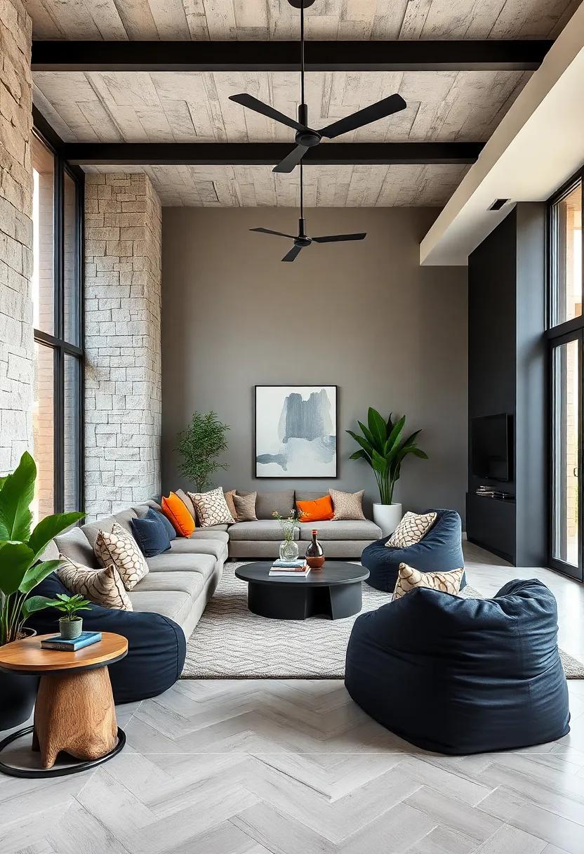 Innovative Black Bean Bags: consider‌ modern ⁣black bean bags for a casual touch ⁢that’s perfect ​for lounging⁢ or entertaining