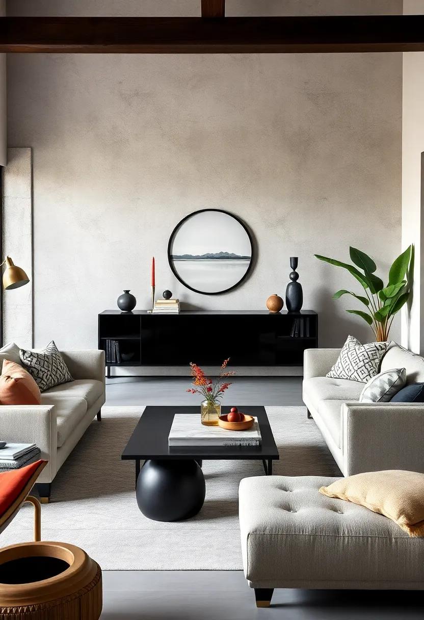 Sleek‌ Black Console Table: Position a​ sleek black console table in your entryway or behind your sofa, perfect ⁣for showcasing‌ decor ​and keeping⁤ essentials in⁣ check