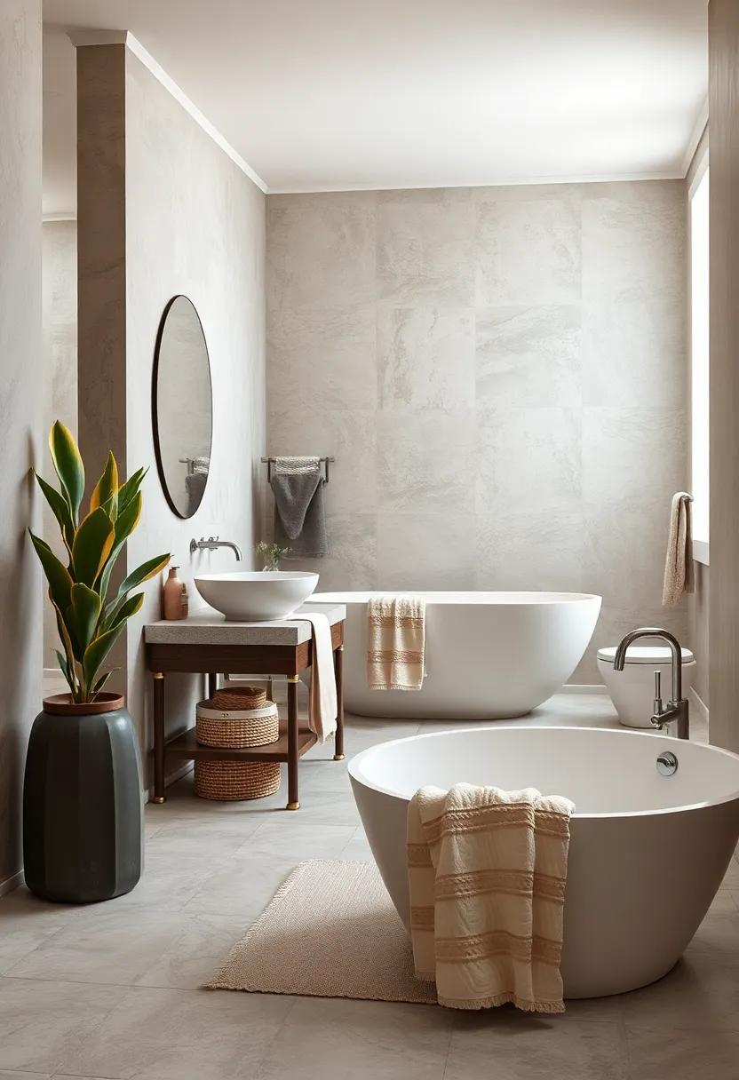 High-quality linens in soft‍ neutrals to elevate the bathing experience