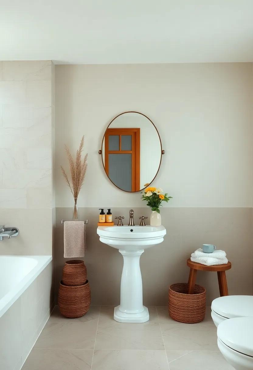 Vintage accents like a pedestal ‍sink or antique​ mirror for classic flair