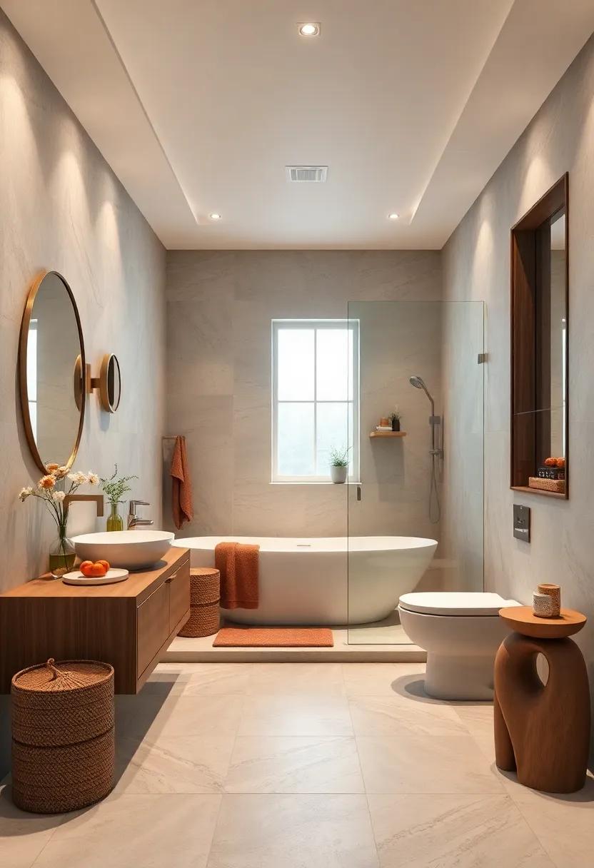 an elegant ​glass shower enclosure⁤ to visually expand the space while maintaining​ luxury