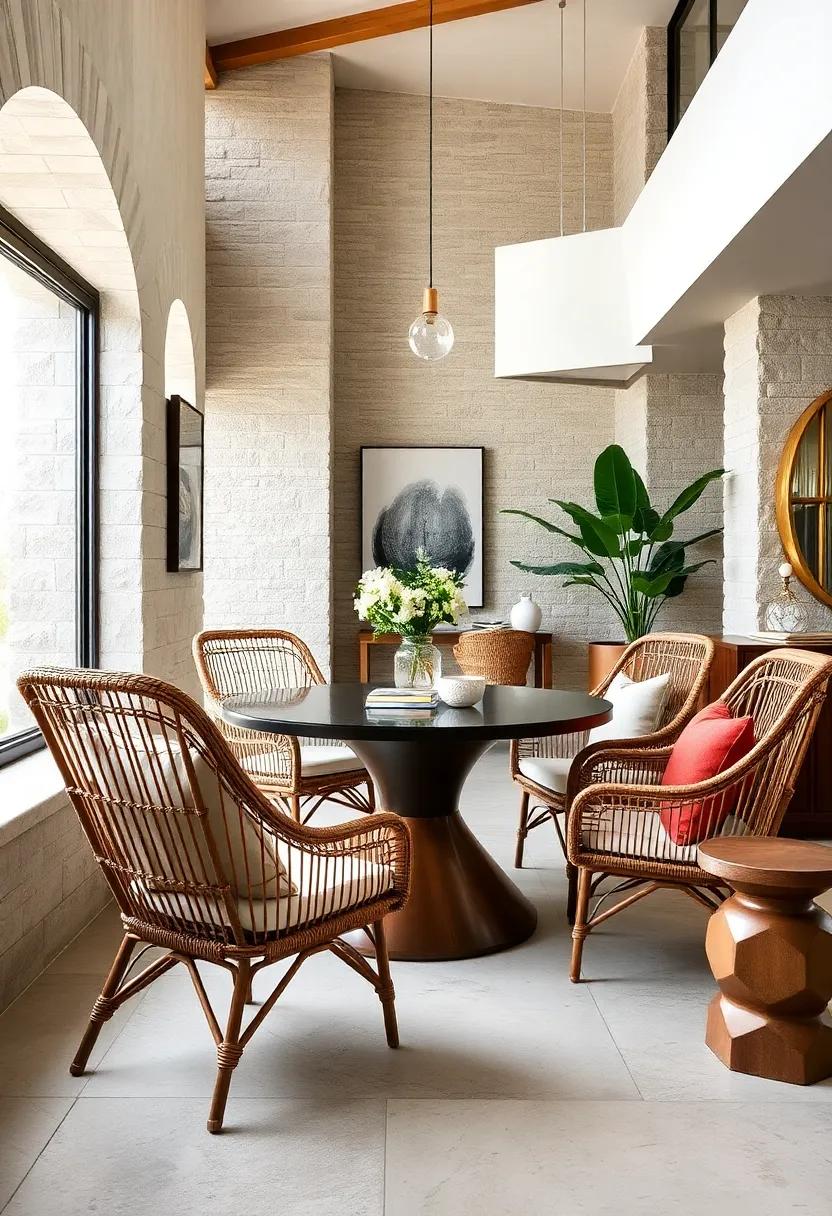 Incorporate Natural ​Textures with ⁤Wicker Chairs: Perfect for ‌a ​breezy, relaxed dining environment, these chairs add⁢ charm and character