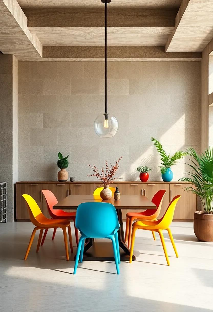Opt for⁤ Bold Design with‌ Colorful Plastic ‍Chairs: Bright and playful, these chairs‌ allow⁣ you⁢ to inject a pop of ⁢color into your‍ dining area while ensuring easy maintenance