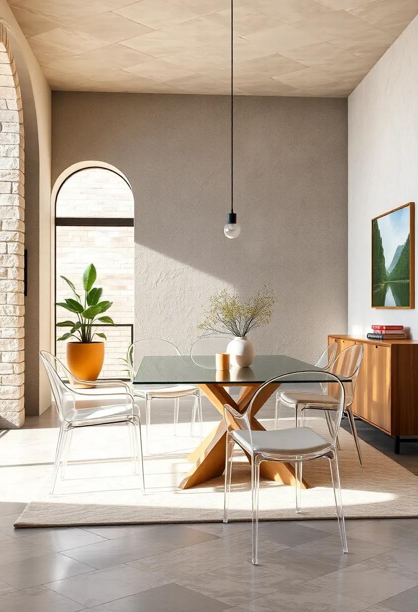 Choose Clear Acrylic Chairs for a⁣ Modern ‌Twist: These ‌ghost chairs bring an airy feel ⁢to your dining space,⁤ combining style with versatility