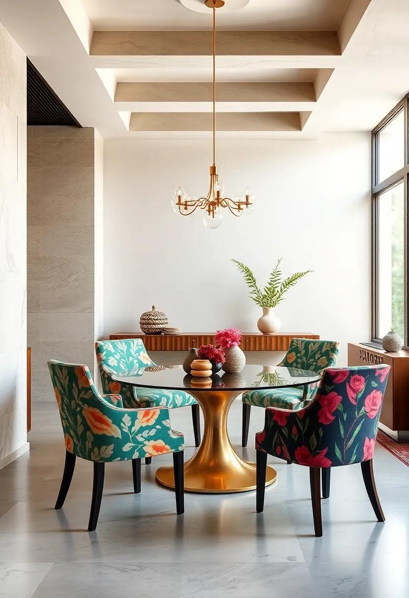 Celebrate Bold Patterns with Printed Dining chairs: Florals,geometrics,or stripes can energize ⁣your dining‍ area and reflect⁤ your unique ⁣personality