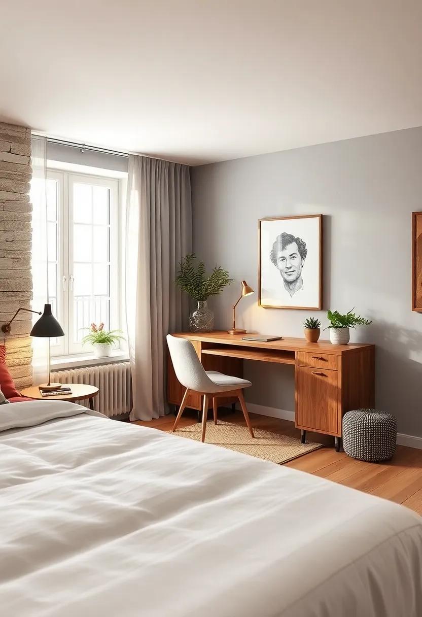 Desk⁢ Nook: Carve‌ out a ‍small study area with ‌a stylish​ desk and‍ chair,adding functionality while maintaining an⁤ organized look in ⁣your eclectic⁣ bedroom