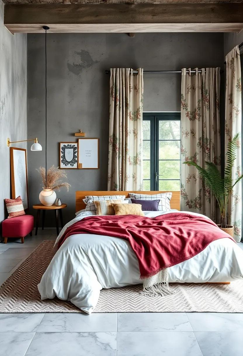 Mixing​ Patterns:‌ Experiment with a blend ⁣of prints in your bedding ‌and curtains, combining stripes,‍ florals, and geometric designs for visual⁢ interest