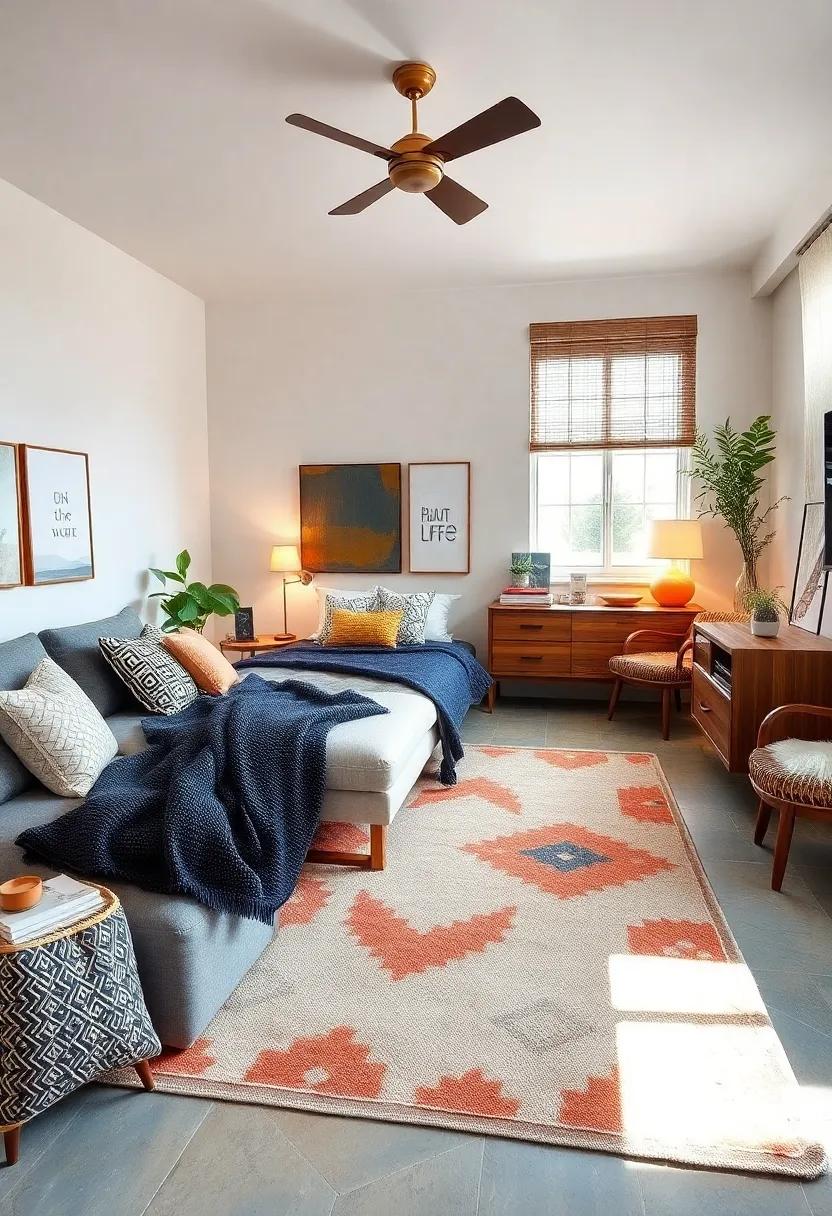 Unique ⁣rugs: Use an area rug with ‍a bold‍ design to anchor ⁤the space, bringing warmth ⁣and texture while tying together the eclectic elements