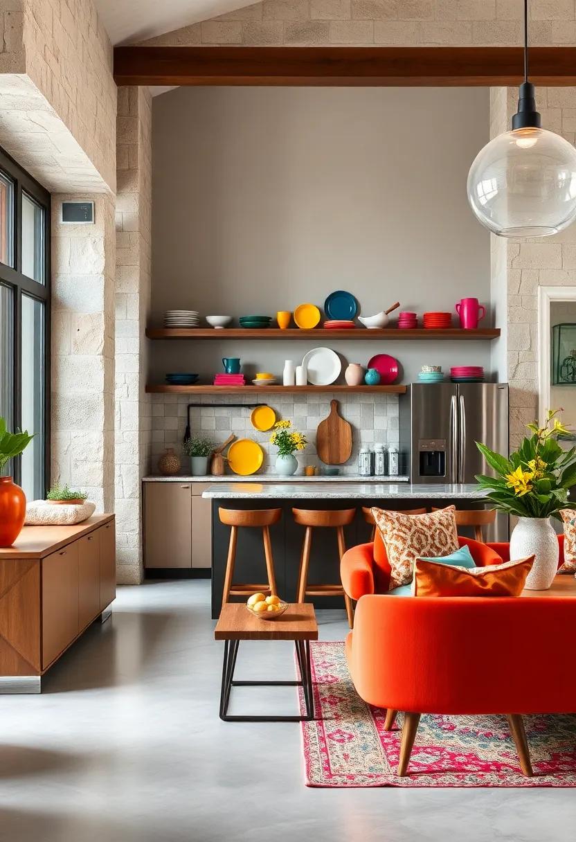 Open shelving with ‍Colorful Dishware: Display an array of bright dishware⁤ on open shelves⁤ in⁤ the ‌kitchen‌ for a cheerful touch
