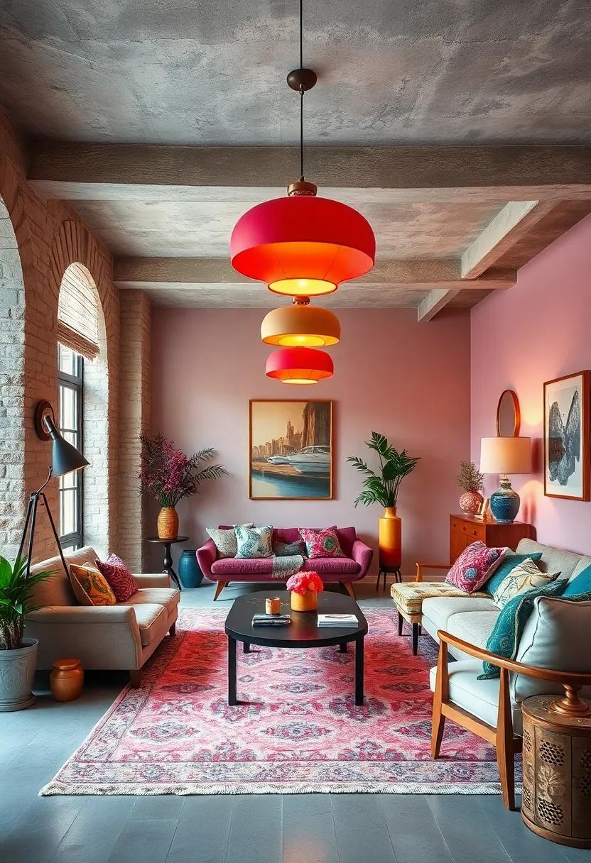 Statement Lighting:⁣ Use colorful pendant lights or lamps to draw‍ attention and enhance the eclectic feel of your room