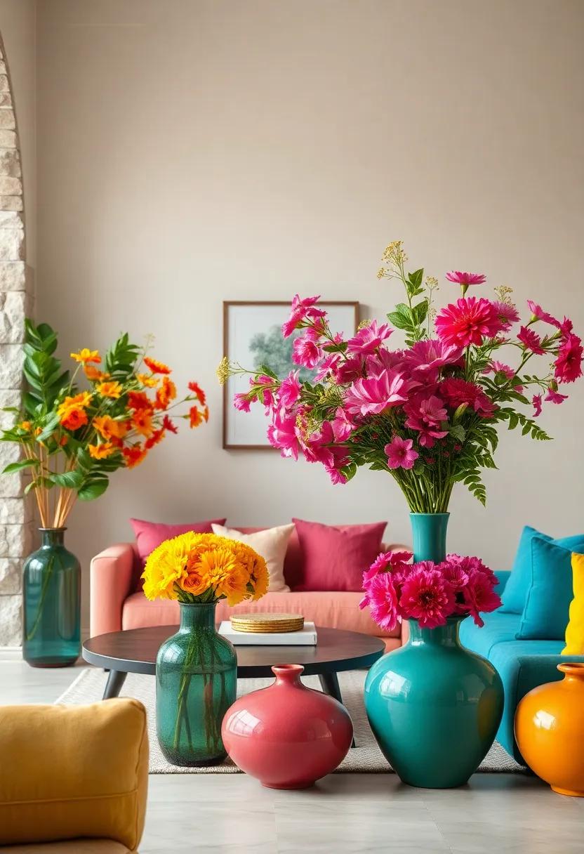 Fresh Floral‍ Arrangements: Use ‌colorful vases to feature flowers that ​add natural charm ‍and heighten the room's color scheme