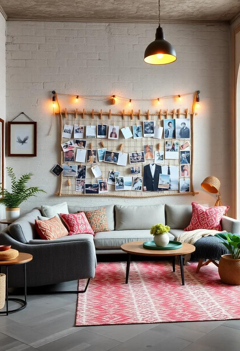 Create a cherished memory board using⁣ twine and ⁢clothespins ⁤to showcase photos, postcards, and inspiration at‌ a‍ glance