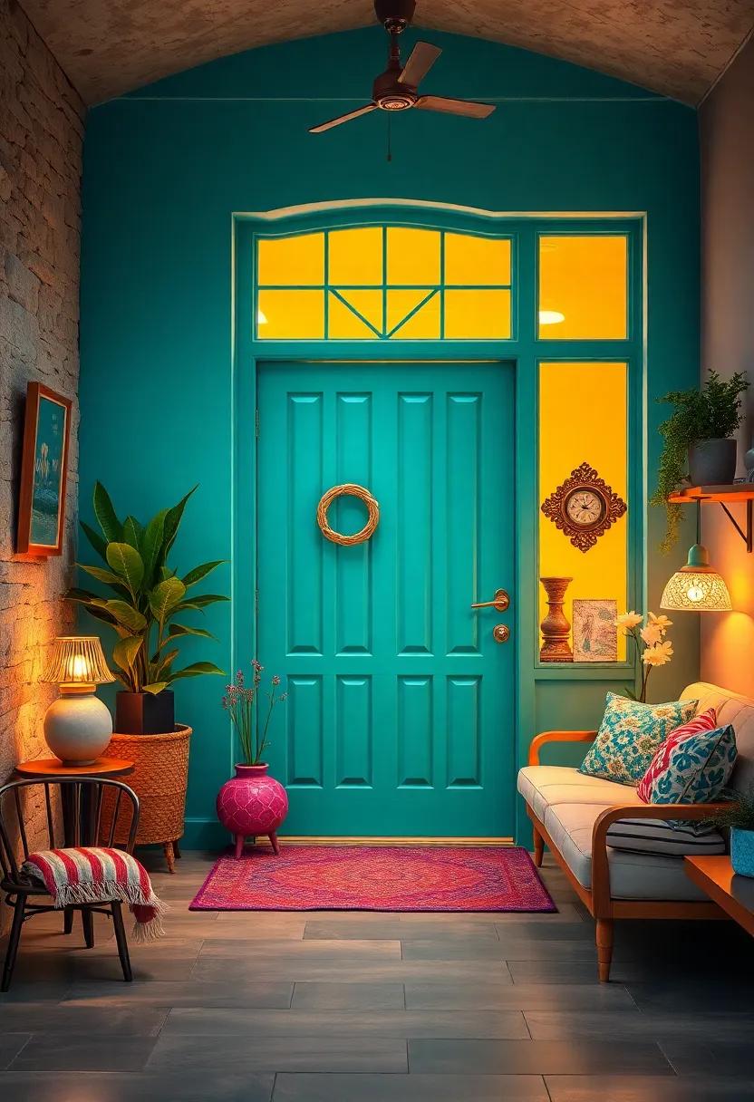 Create ⁣a playful‌ entrance by ⁤painting your​ front door a bright, cheerful color,⁢ setting the⁢ tone for your‍ eclectic ‌abode
