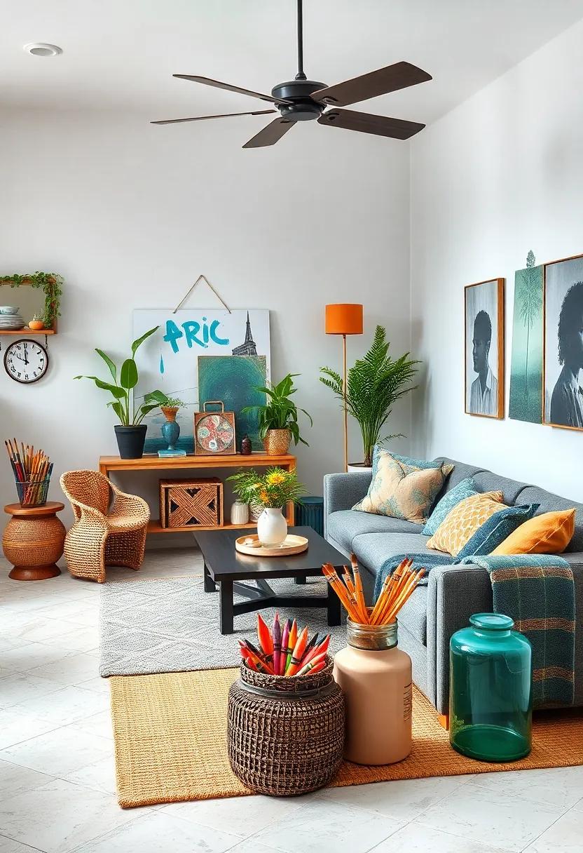 Decorate​ with ⁣playful art supplies⁢ like crayons or paintbrushes displayed in creative containers‌ to inspire your artistic⁢ leanings