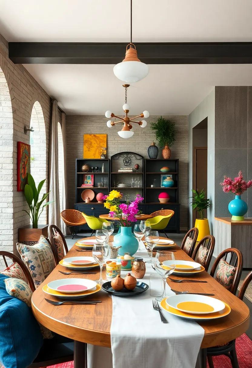 Finish your eclectic ​decor ‌with⁣ an array of ‍unique and⁢ colorful table⁣ settings, turning every meal​ into a‌ festive celebration