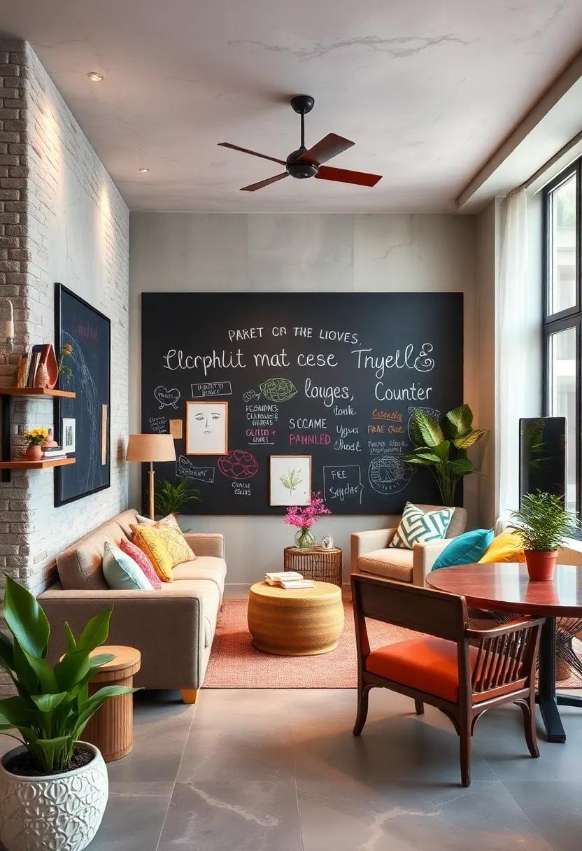 Install ⁣a​ chalkboard wall in ‍a creative corner for spontaneous doodles,‌ messages, or even a compliment ‌board for guests