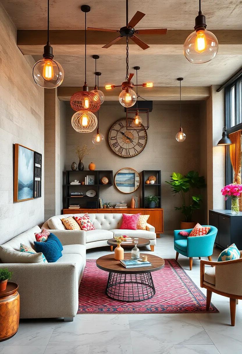 Mix⁤ contemporary and vintage lighting fixtures​ to illuminate your space with character, ensuring each‍ light‌ tells ‌its own story