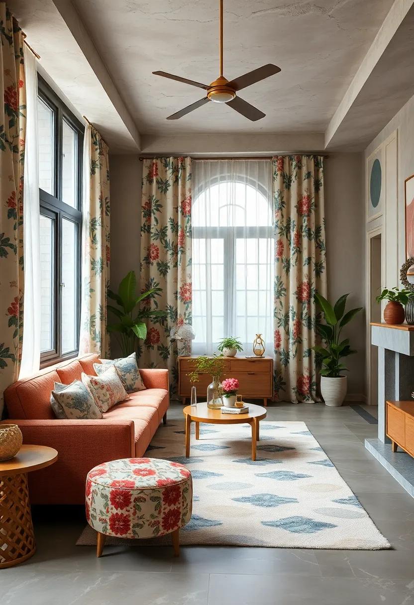 Mix geometric and floral patterns in your curtains and⁤ upholstery to⁤ create a delightful⁢ fusion of styles that sparks joy
