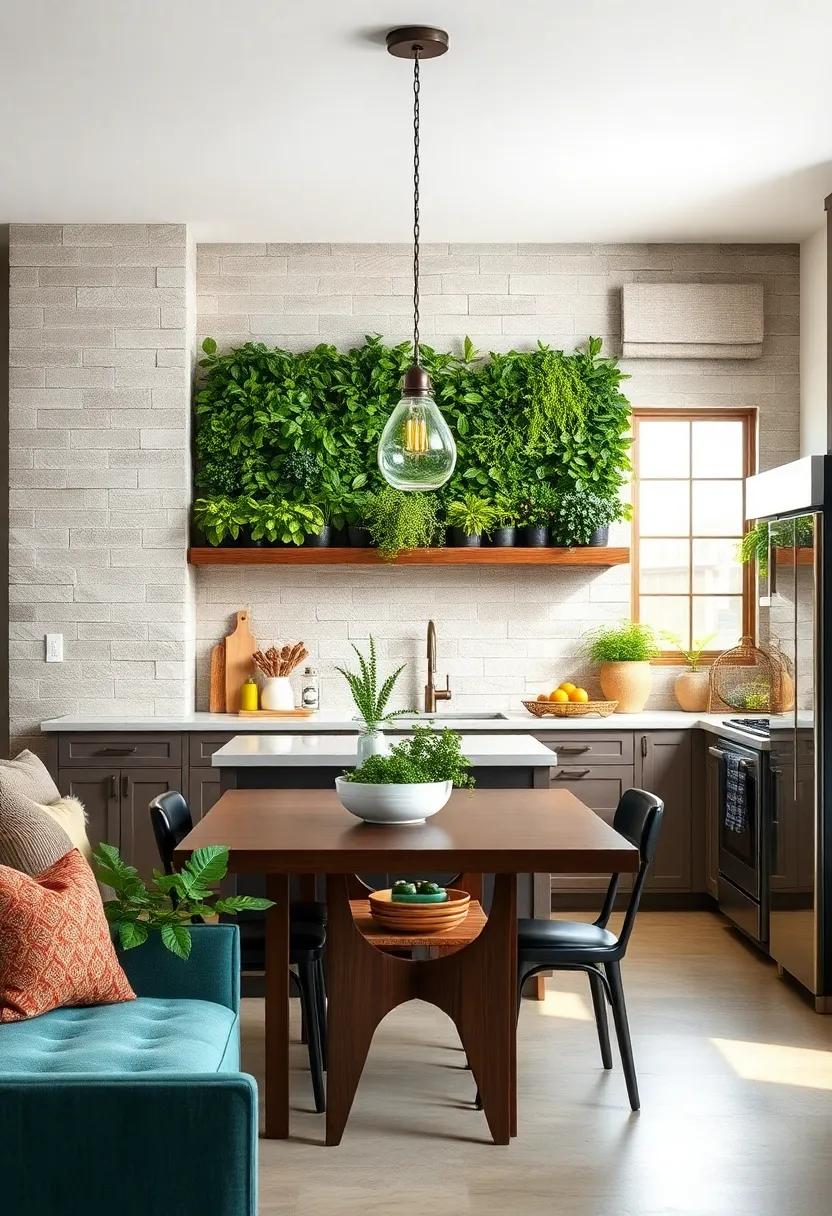 Incorporating Herbs: A Living Accent Wall for Culinary Delight