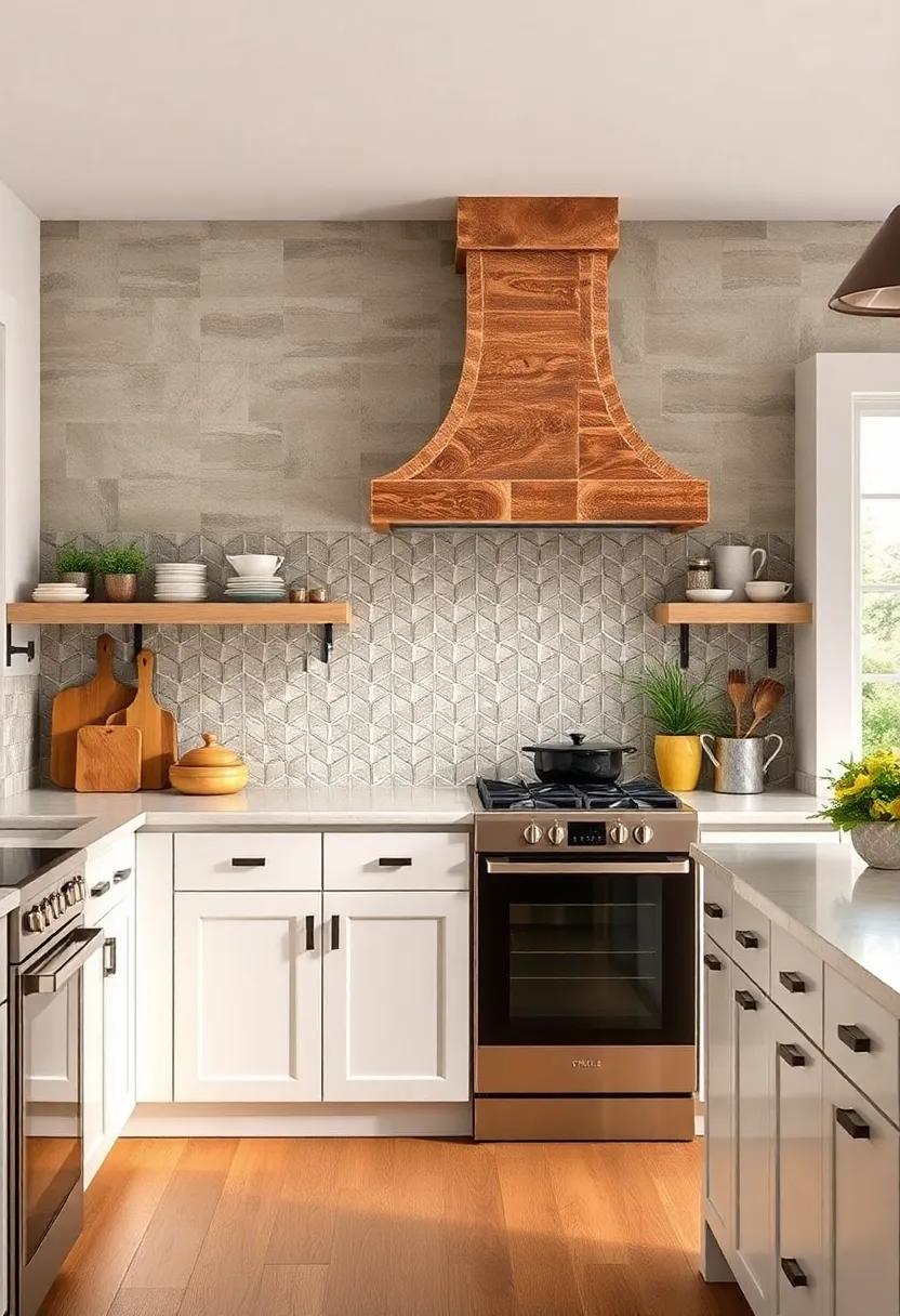 Geometric Patterned Tile: Make a bold statement with modern geometric tiles ⁣that can⁤ coexist harmoniously within a‌ rustic⁣ kitchen