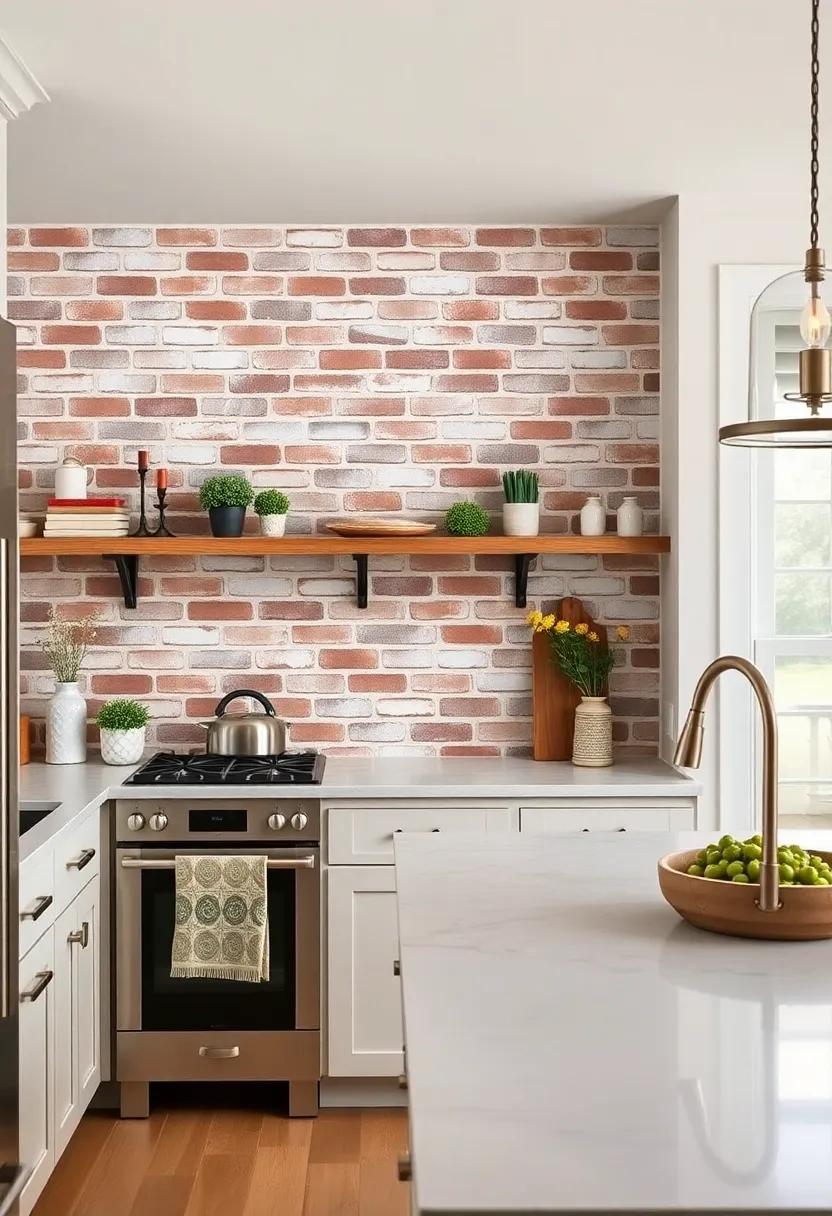Painted ⁣Brick: If you love brick ⁢but want a pop⁤ of color, consider painting it in hues that match your kitchen palette for a fresh twist