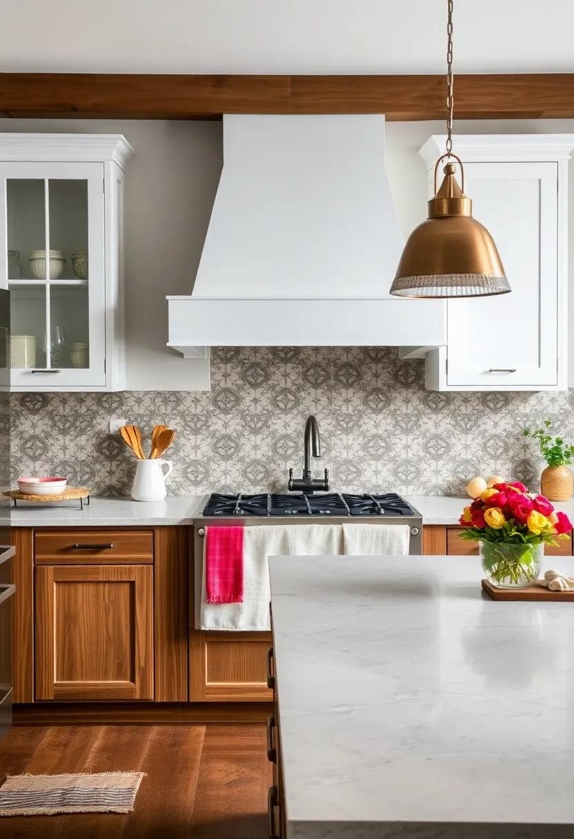 Tin Tiles: Opt for decorative metal tiles that reflect an old-world charm and provide a glamorous contrast to‌ wood cabinetry