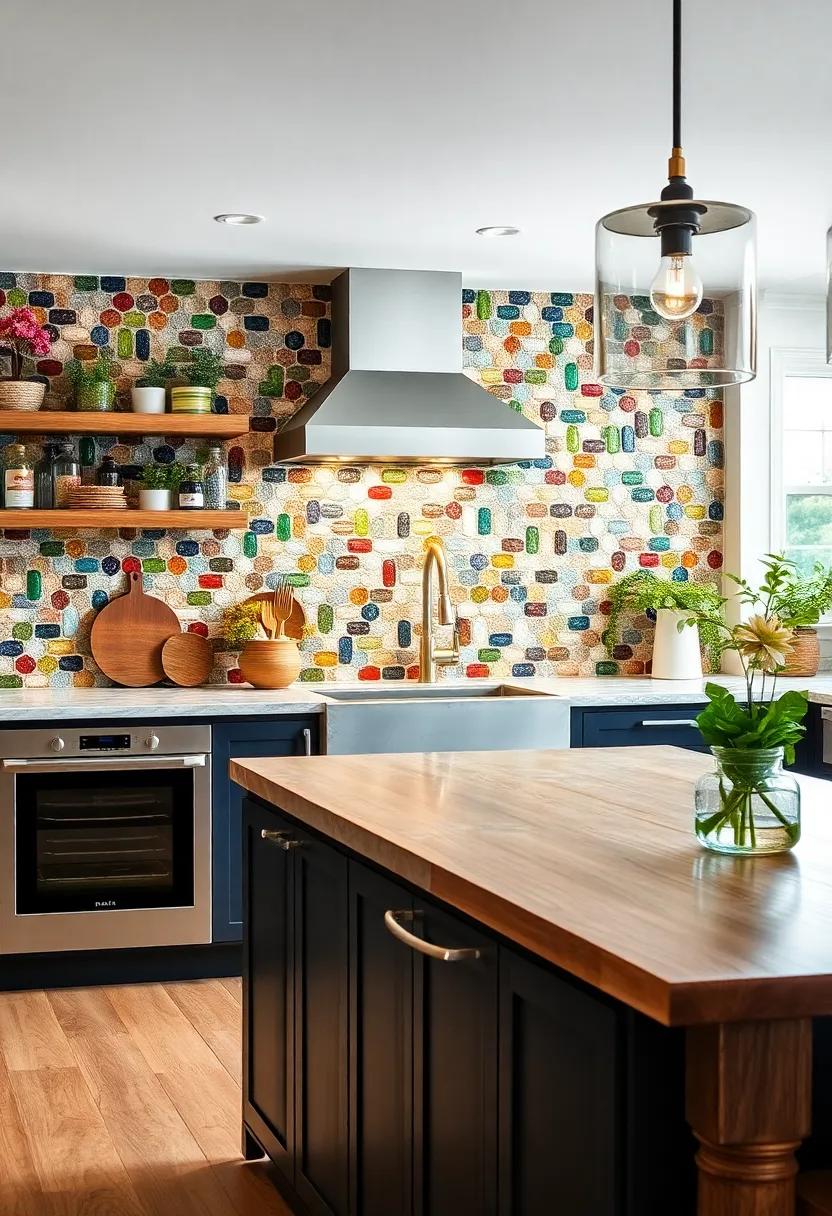 Upcycled Bottles: Create an artsy and eco-conscious backsplash using colorful, cut-up ⁢bottles fashioned into‍ a⁣ stunning mosaic