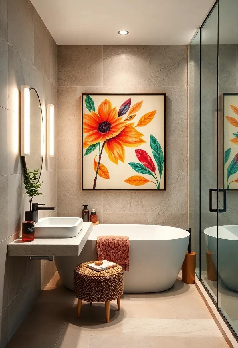 Bold Patterns ​and Vibrant‌ Artwork:‌ Making‌ a Statement in Your Guest Bathroom