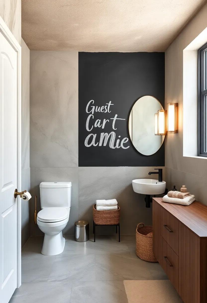 utilizing Chalkboard Paint for Interactive and Fun Wall Spaces ⁤in Guest bathrooms