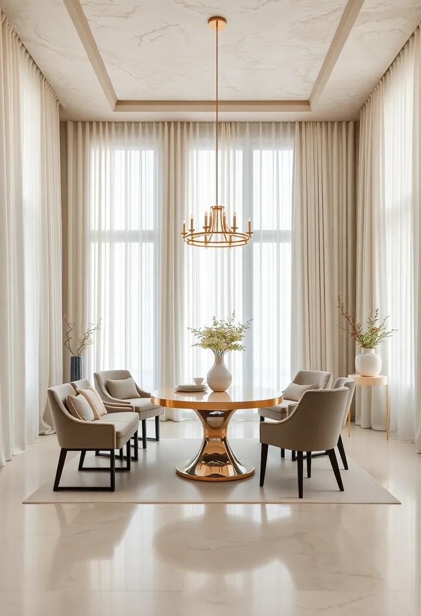 Opulent Ivory ⁣Silk Drapes: Flowing ⁣curtains that ‌drape elegantly, adding warmth and texture while framing the ‍windows with a ⁤soft, luxurious touch