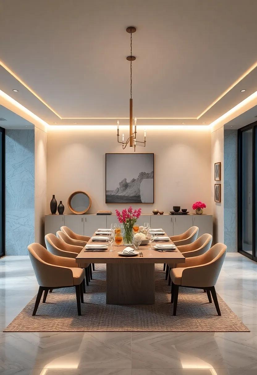 Ambient LED Lighting: Soft, ⁣adjustable⁤ lighting integrated ⁤into⁤ the​ design to set‍ the mood, transitioning from bright dinner​ parties to intimate gatherings