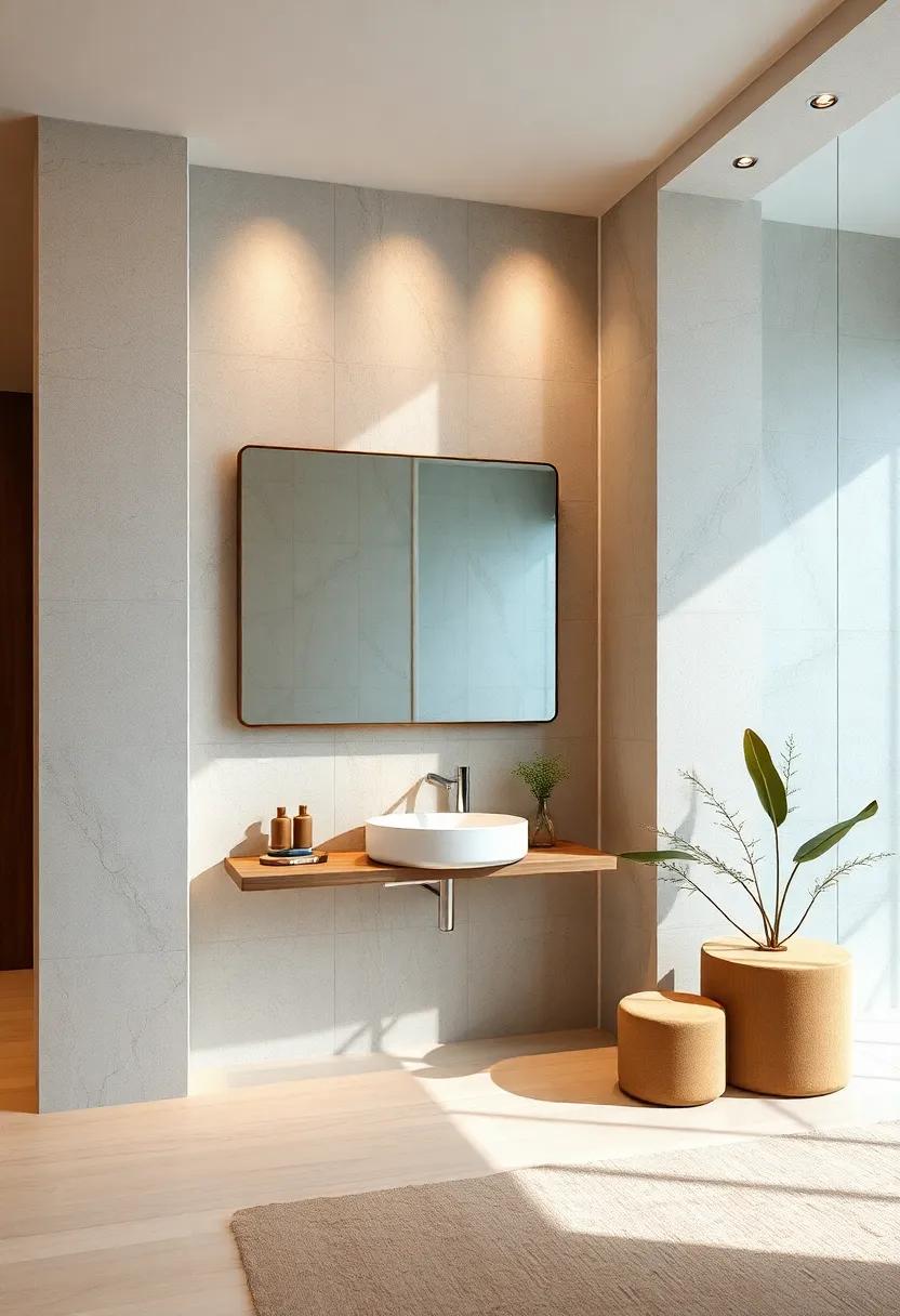 Contemporary Floating ‍Mirror: ⁤With no visible frame, this ⁢floating mirror offers a ‍sleek look​ that seamlessly‌ blends into modern dwellings, enhancing minimalistic design