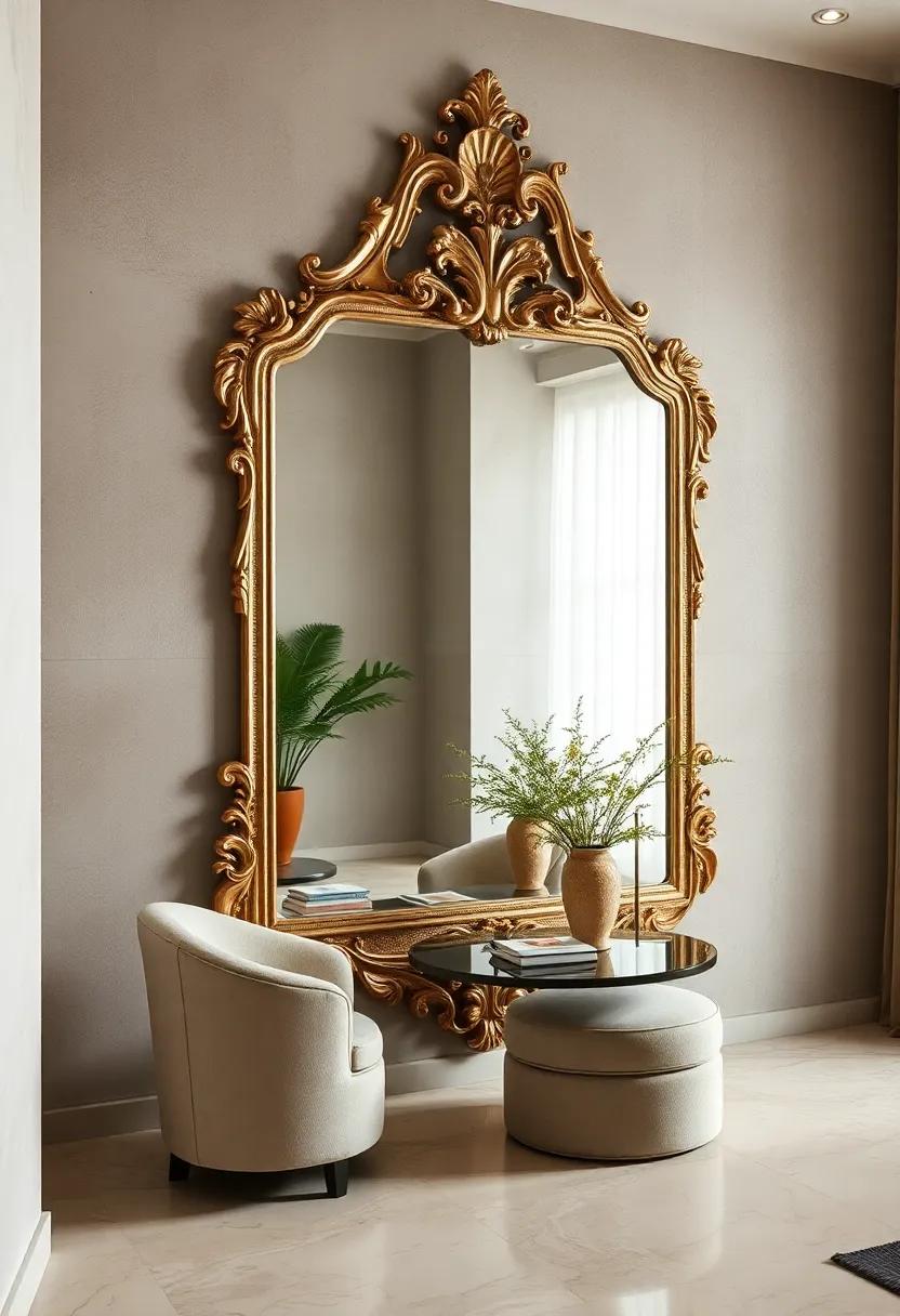 Ornate Baroque Design: Rich in detail, this mirror captures the ⁤opulence of the Baroque era, lending a regal⁣ touch to the most elegant of ⁣home ‌interiors