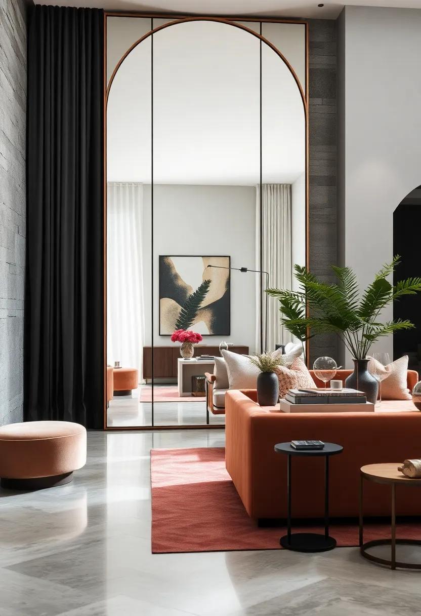 Oversized Floor Mirror:‌ Focal and fabulous, an oversized floor mirror creates a dramatic statement, enhancing both light and space in any room