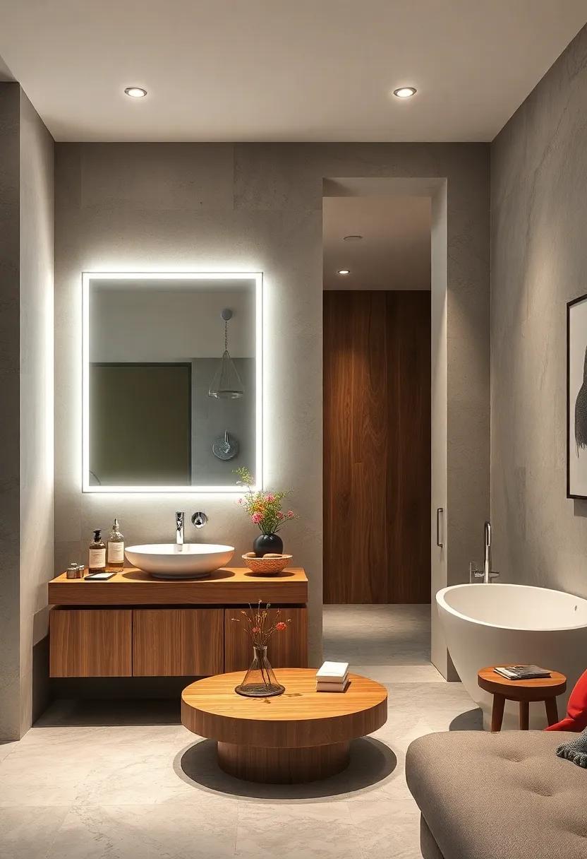 Sleek Rectangle with ‍LED: Merging style and technology, this illuminated mirror enhances visibility while adding a modern ⁣glow to bathrooms or dressing⁣ areas