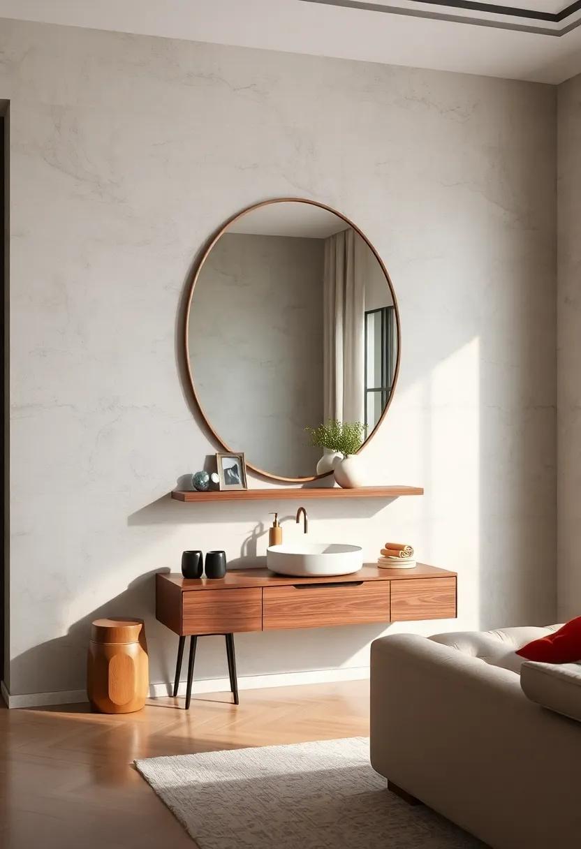 Wall-Mounted Shelf Mirror: Combining functionality and‍ style, this unique design ⁢offers a place to display keepsakes while serving the purpose of a mirror