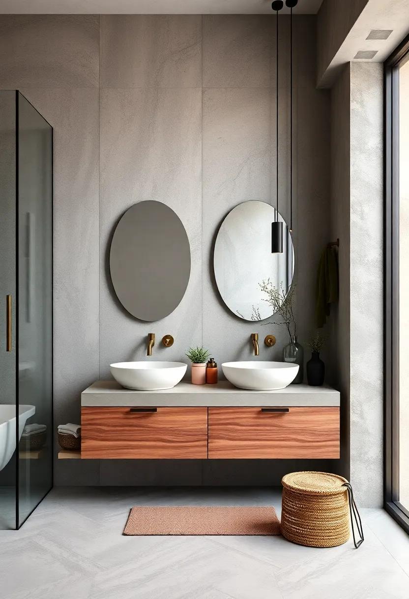 Floating Vanities: Embrace sleek, geometrically designed floating​ vanities for a minimalist aesthetic that expands floor space