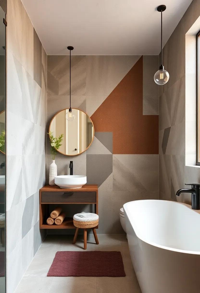 Vintage Meets Modern: Incorporate vintage geometric patterns in ​your bathroom decor to create an eclectic, yet ⁢cohesive look