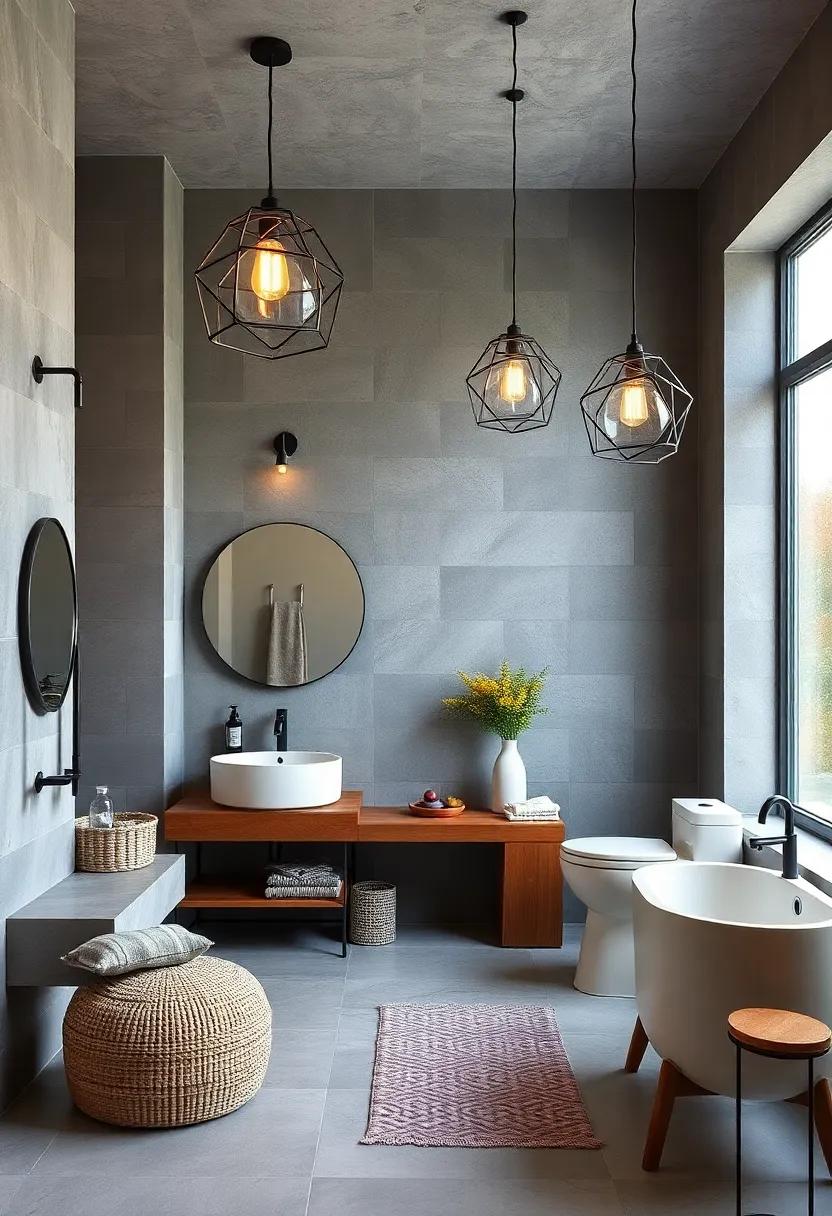 Geometric Lighting Fixtures: Illuminate your ⁢space with striking pendant lights that blend industrial materials and geometric shapes