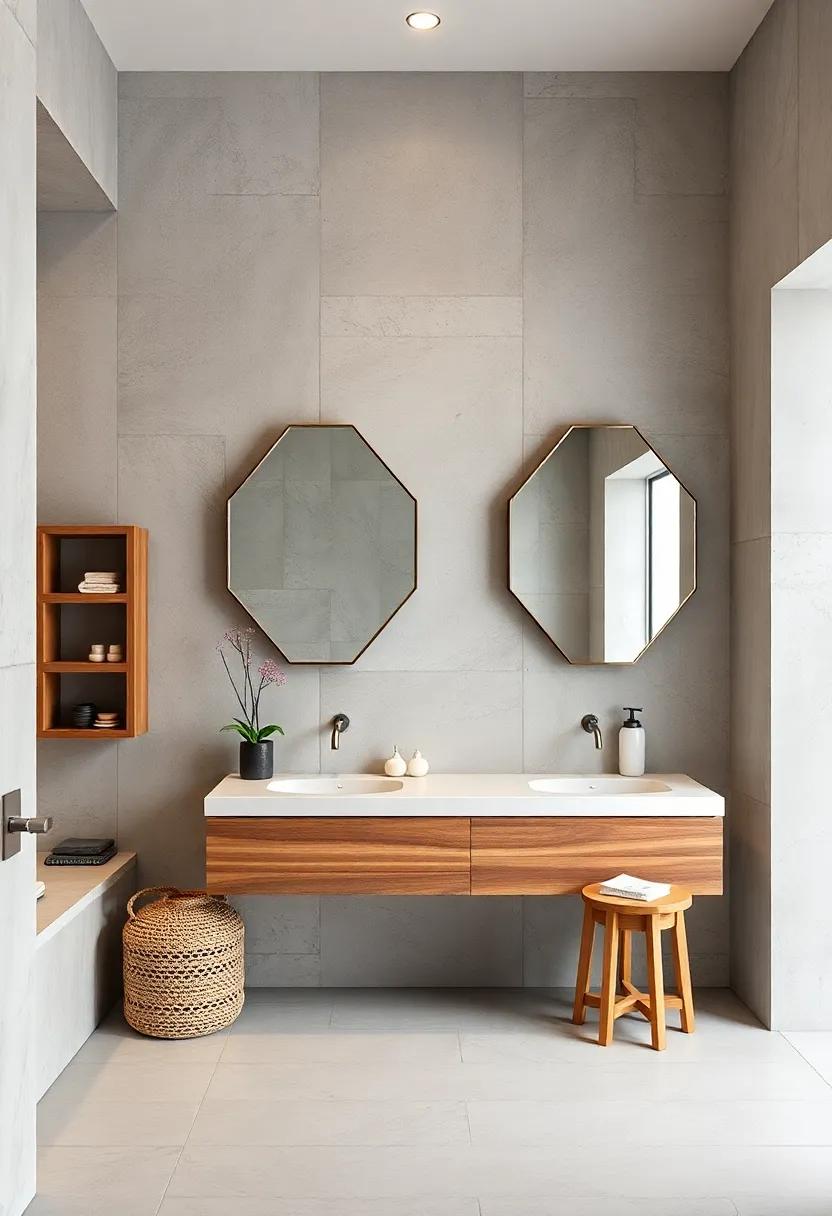 Artistic ‍Mirrors: Use ⁢hexagonal or diamond-shaped mirrors‌ to add depth and intrigue to your ​bathroom decor
